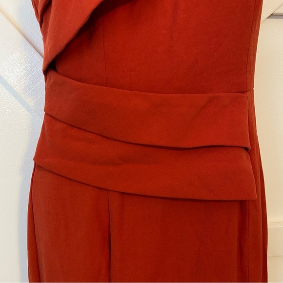 C/Meo Collective Fragment One Shoulder Fit & Flare Sleeveless Gown Red Sz S - Picture 4 of 9